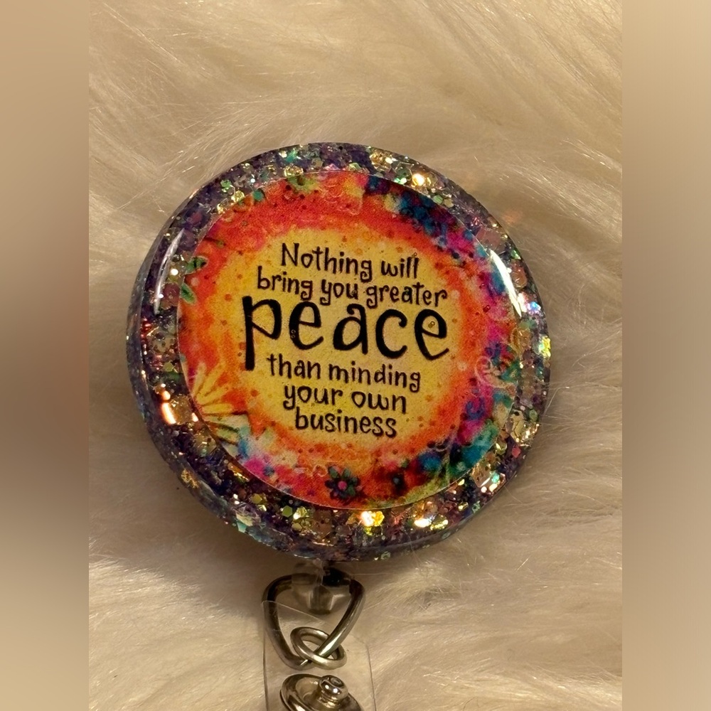 Hand crafted badge reel with alligator clip